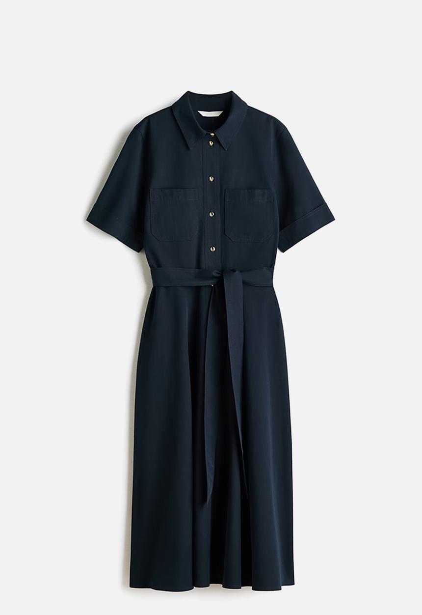 H&M - Short-sleeved shirt dress - navy blue