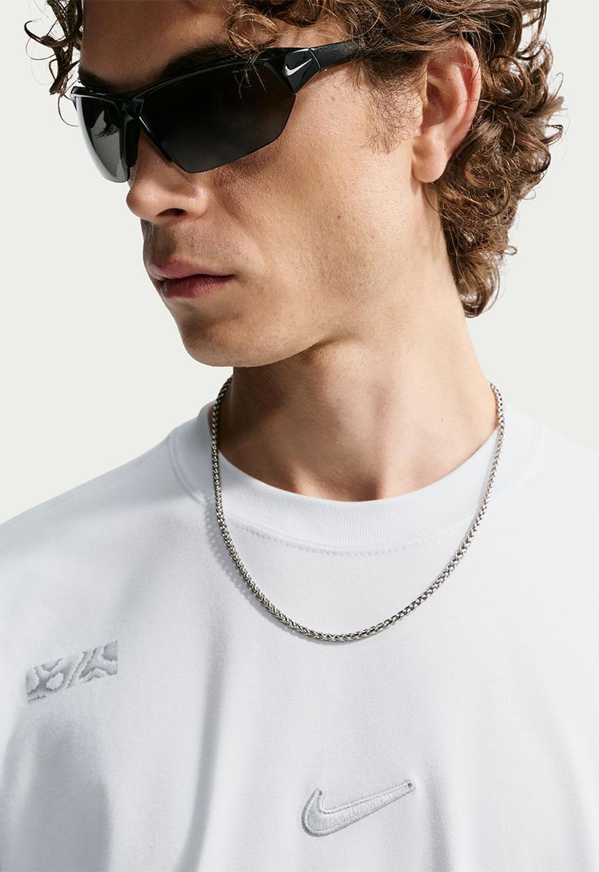 Nike -  "Reflective Shox" Loose Fit  T-Shirt - Off-White / White