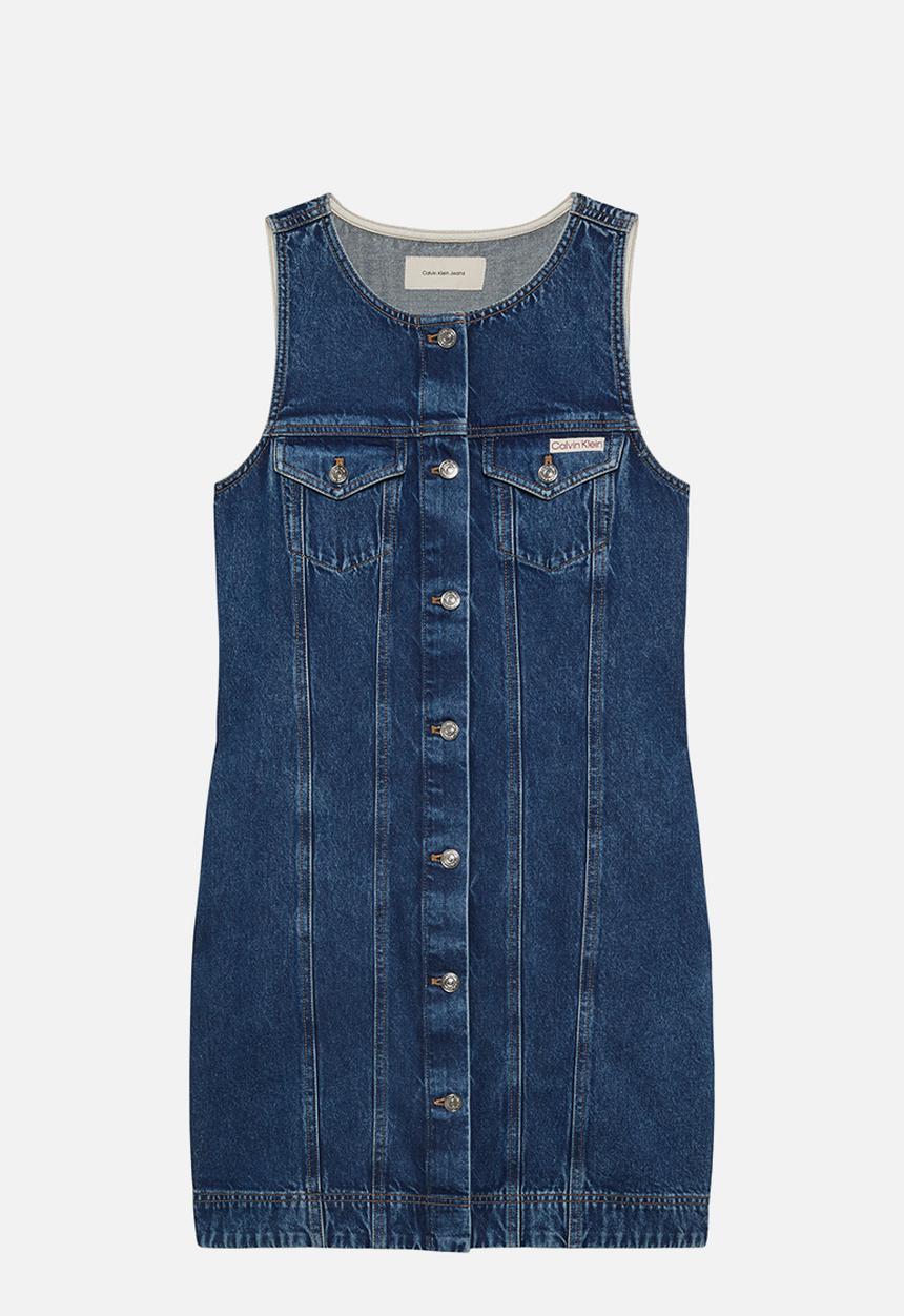 Calvin Klein - Whs slvls mini trucker dress madden blue - madden blue