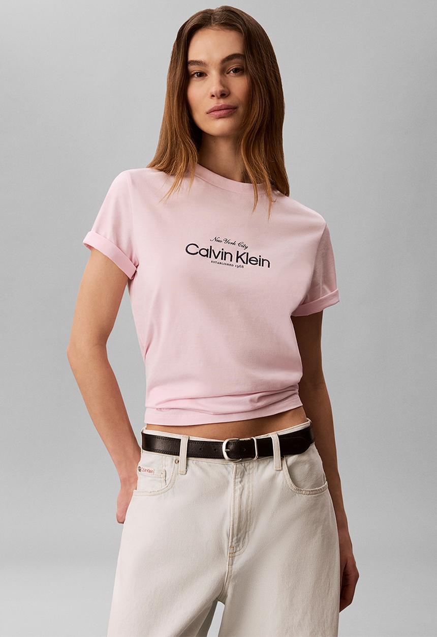 Calvin Klein - Ss classic ck nyc logo tee - cradle pink