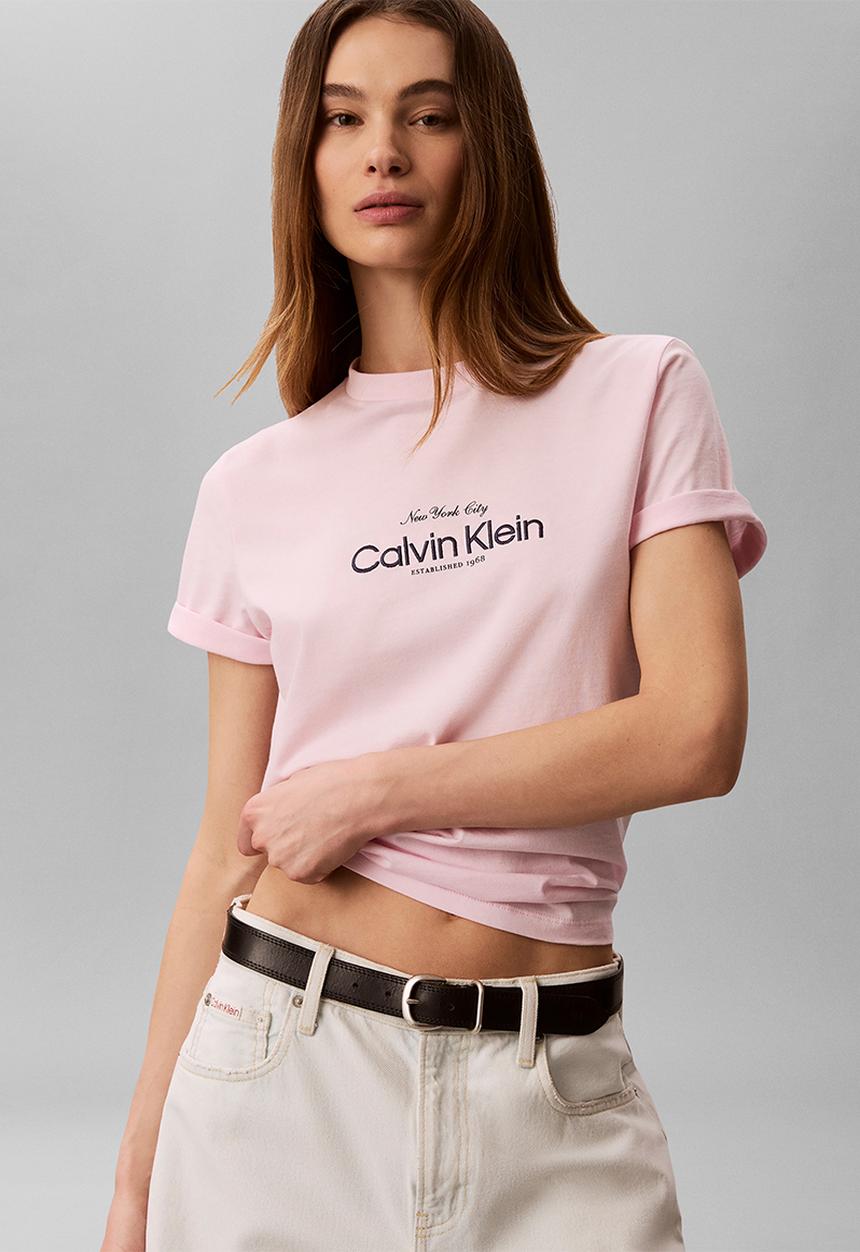 Calvin Klein - Ss classic ck nyc logo tee - cradle pink
