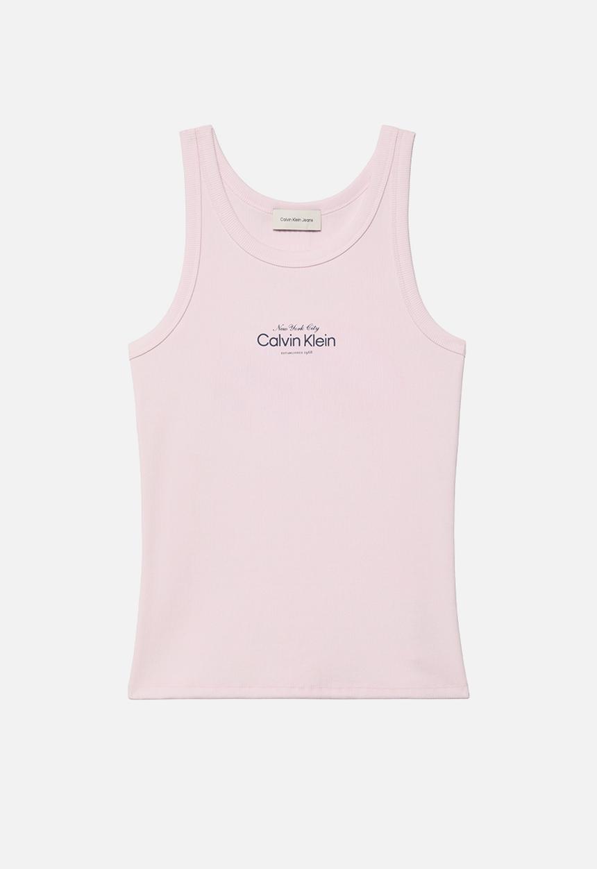 Calvin Klein - Contour 2x2 rib graphic tank - cradle pink