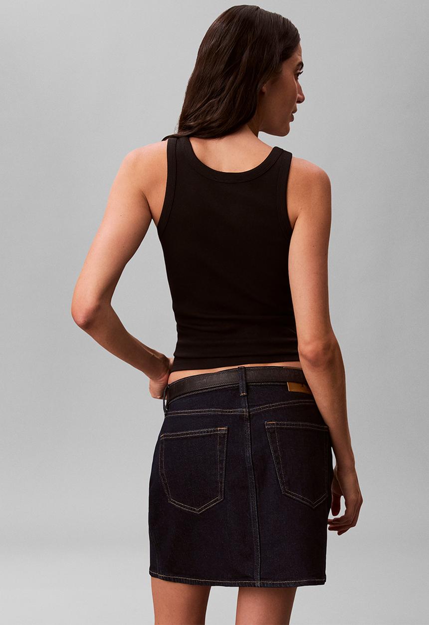 Calvin Klein - Contour 2x2 rib graphic tank - black