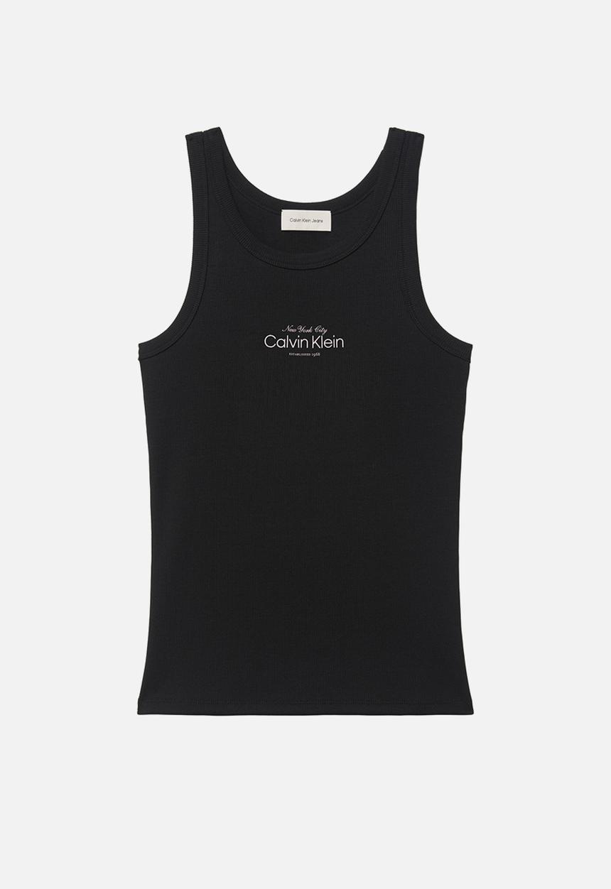 Calvin Klein - Contour 2x2 rib graphic tank - black