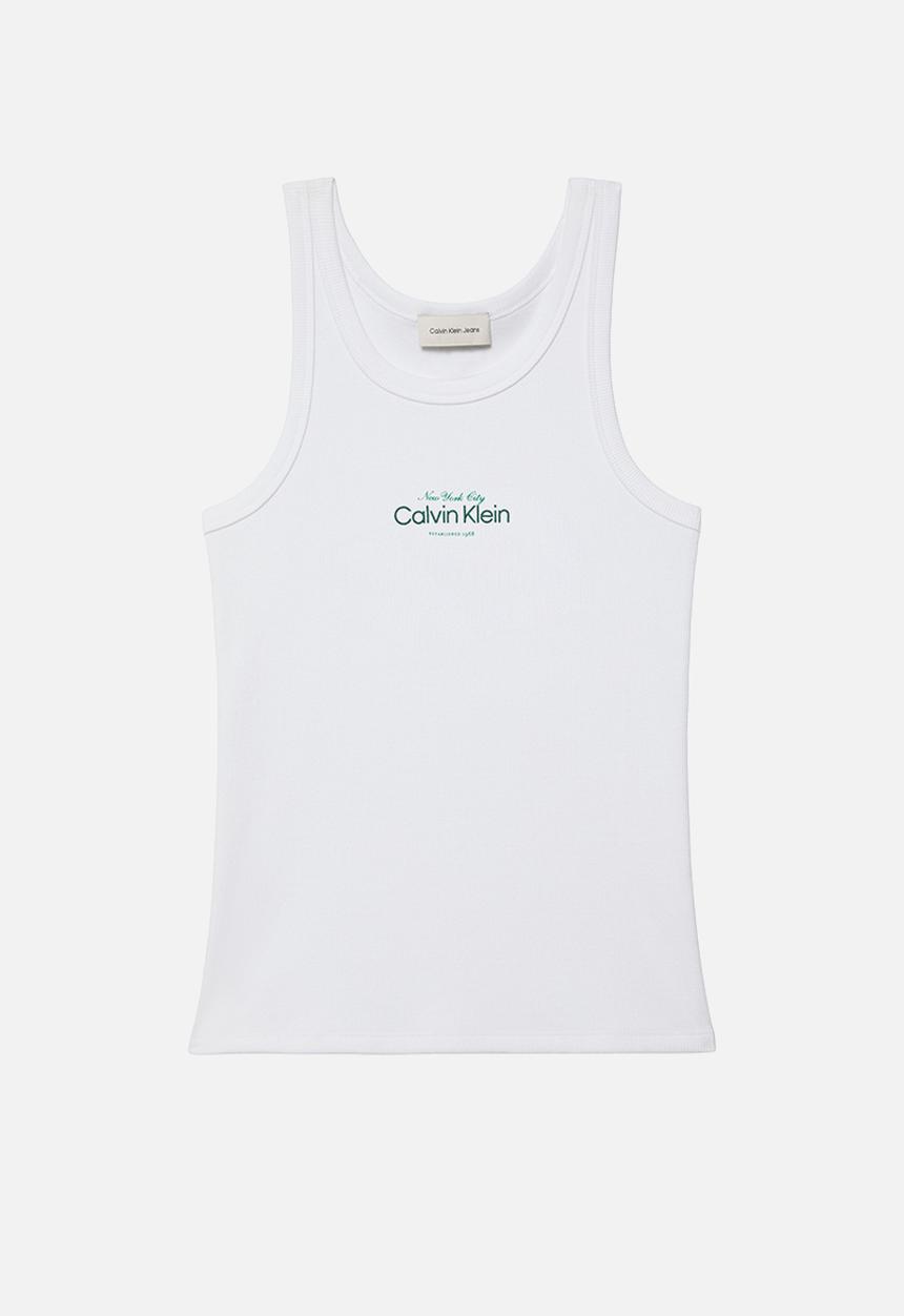 Calvin Klein - Contour 2x2 rib graphic tank - bright white