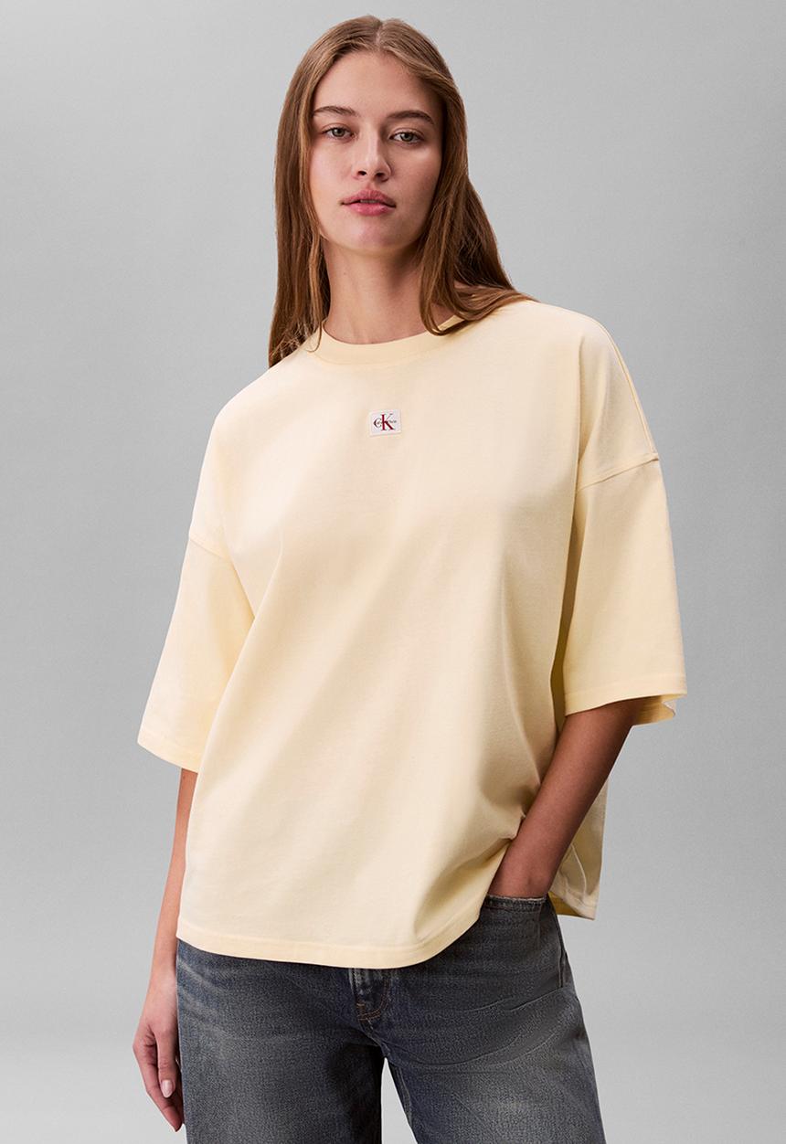 Calvin Klein - Ss woven label oversized tee - pear sorbet