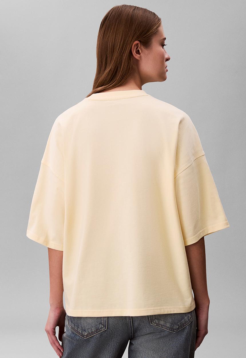 Calvin Klein - Ss woven label oversized tee - pear sorbet