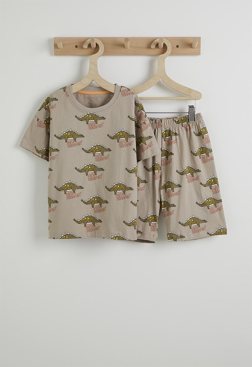Pop Candy - Dino aop set - dark khaki