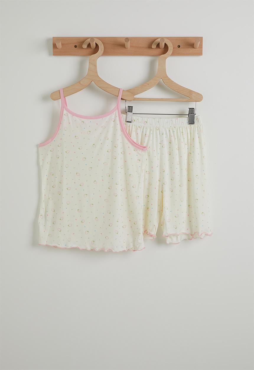 Pop Candy - Aop cami and shorts pj set - white/pink