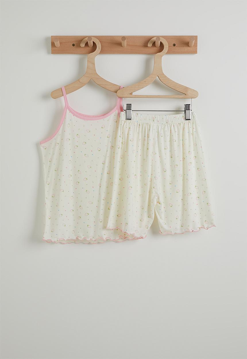 Pop Candy - Aop cami and shorts pj set - white/pink