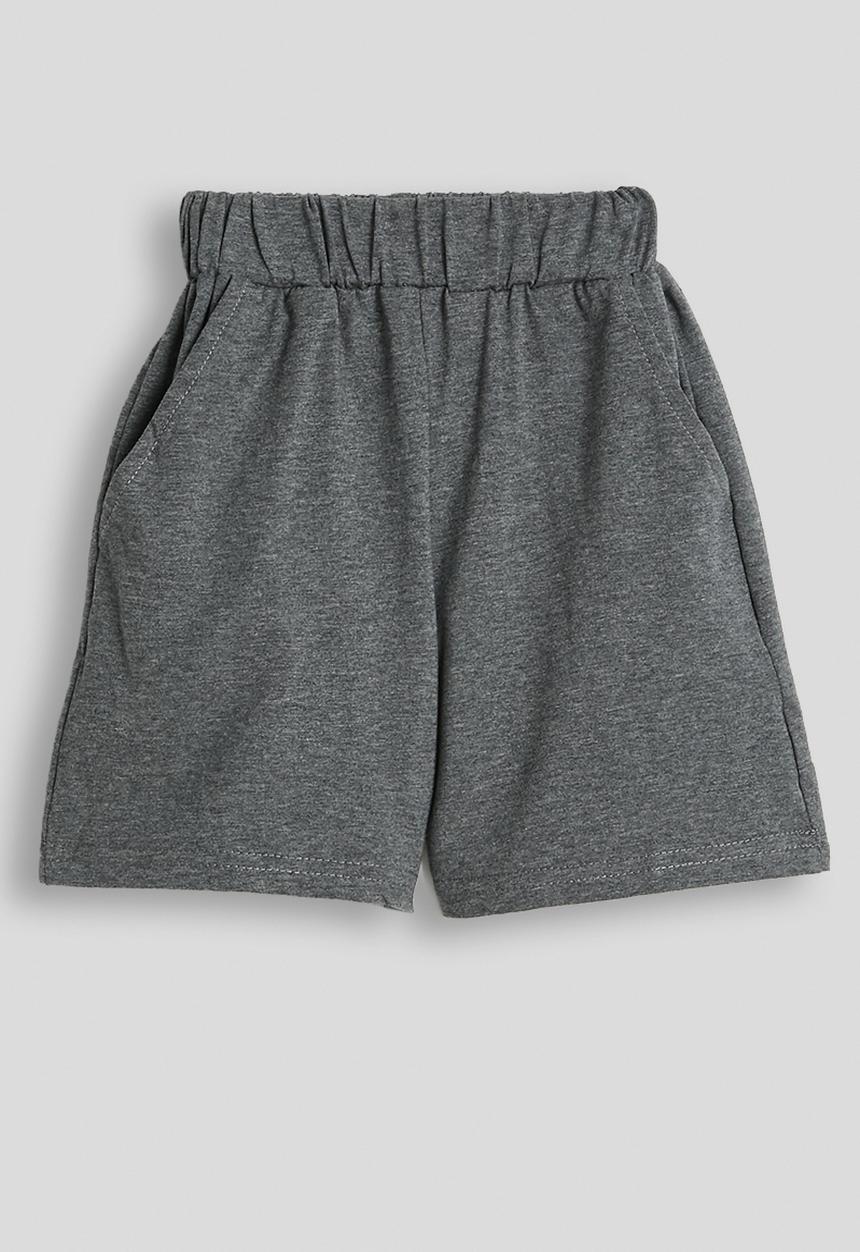 Pop Candy - Crew neck tee & shorts - black stripes & grey