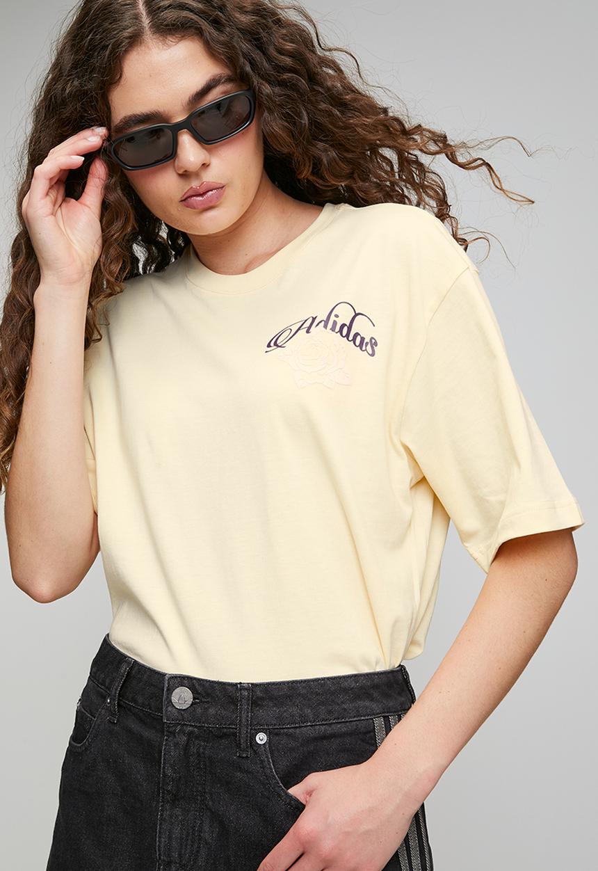 adidas Originals - Ss Flower Tee W - Warm Vanilla