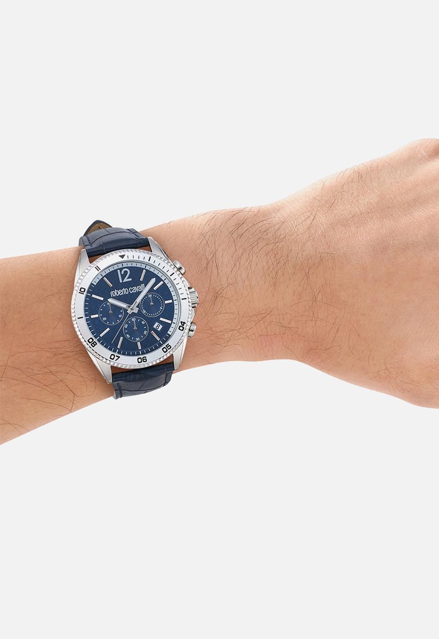 Roberto Cavalli - Roberto Cavalli RC5G099L0125 Chronograph 42mm Watch - Dark Blue