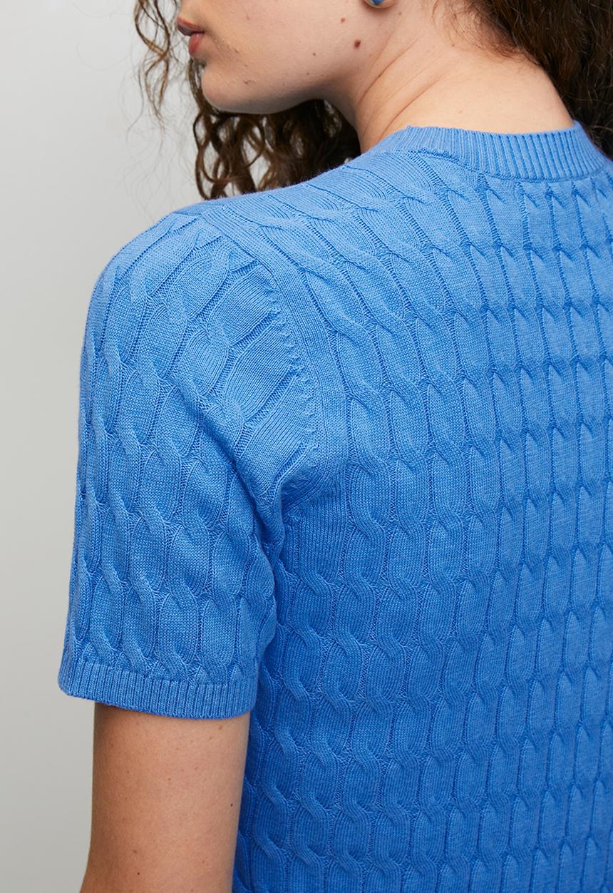 Pringle of Scotland - Pringle Faye Cashmere Blend Top  - Blue