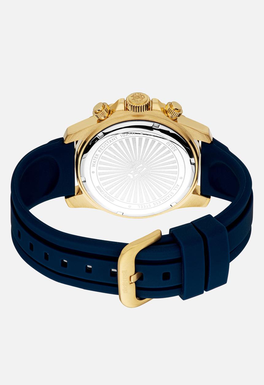 Roberto Cavalli - Roberto Cavalli RC5G130P0035 Chronograph 44mm Watch - Dark Blue & Gold