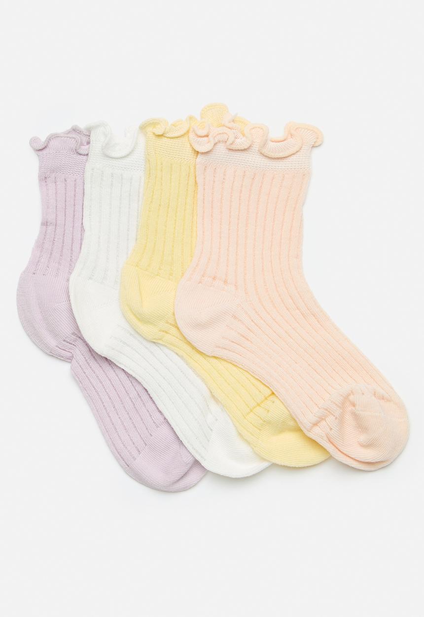 Pop Candy - 4 Pack ribbed crew socks - multi