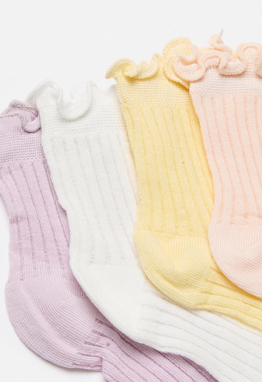 Pop Candy - 4 Pack ribbed crew socks - multi