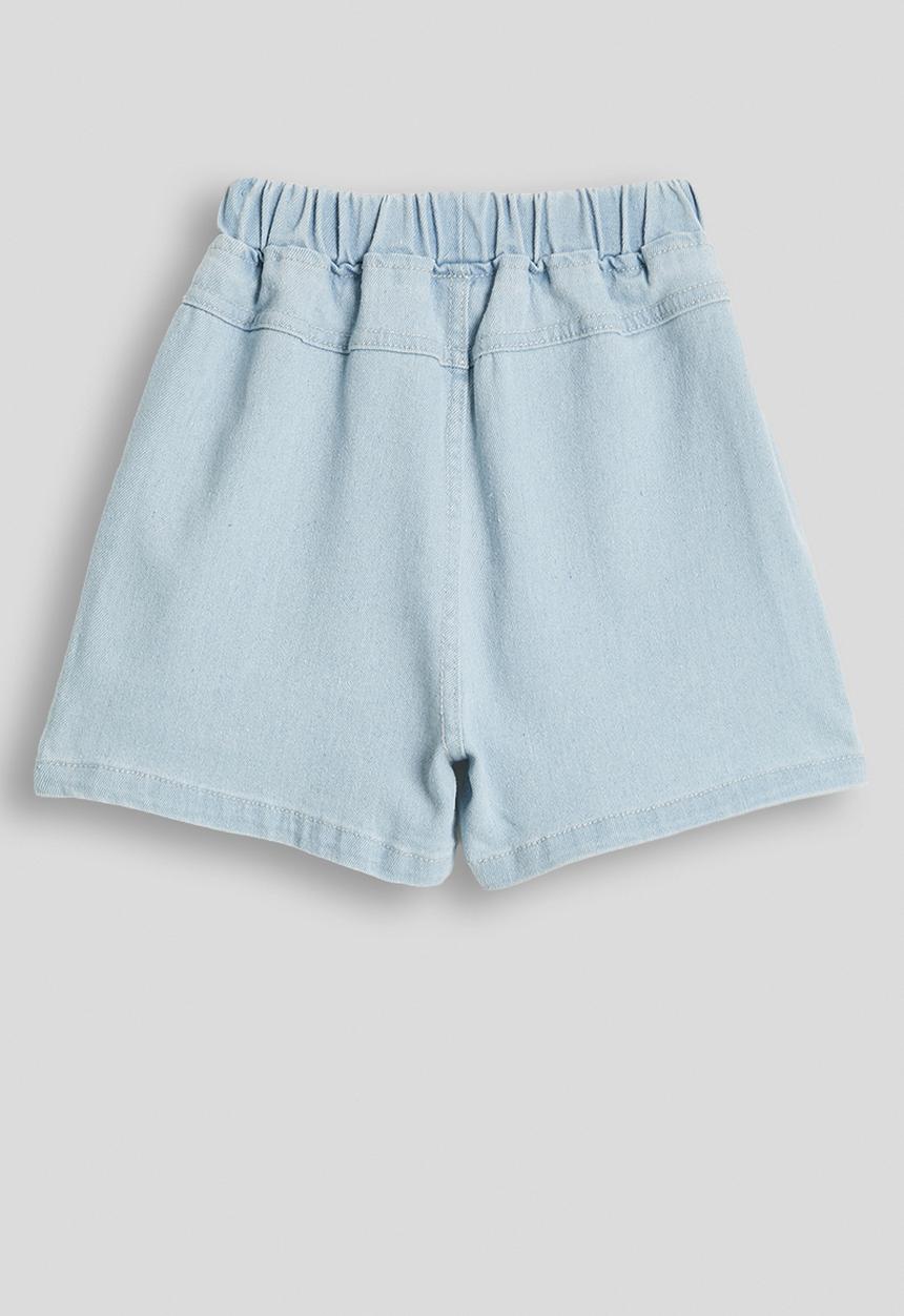 Pop Candy - Bow applique denim shorts - light blue