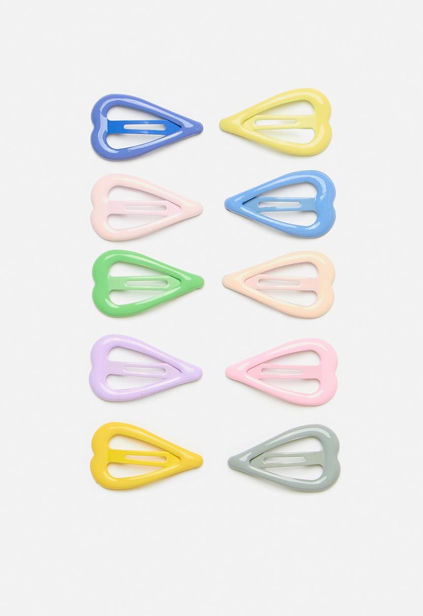Pop Candy - Heart silhouette barrettes - multi