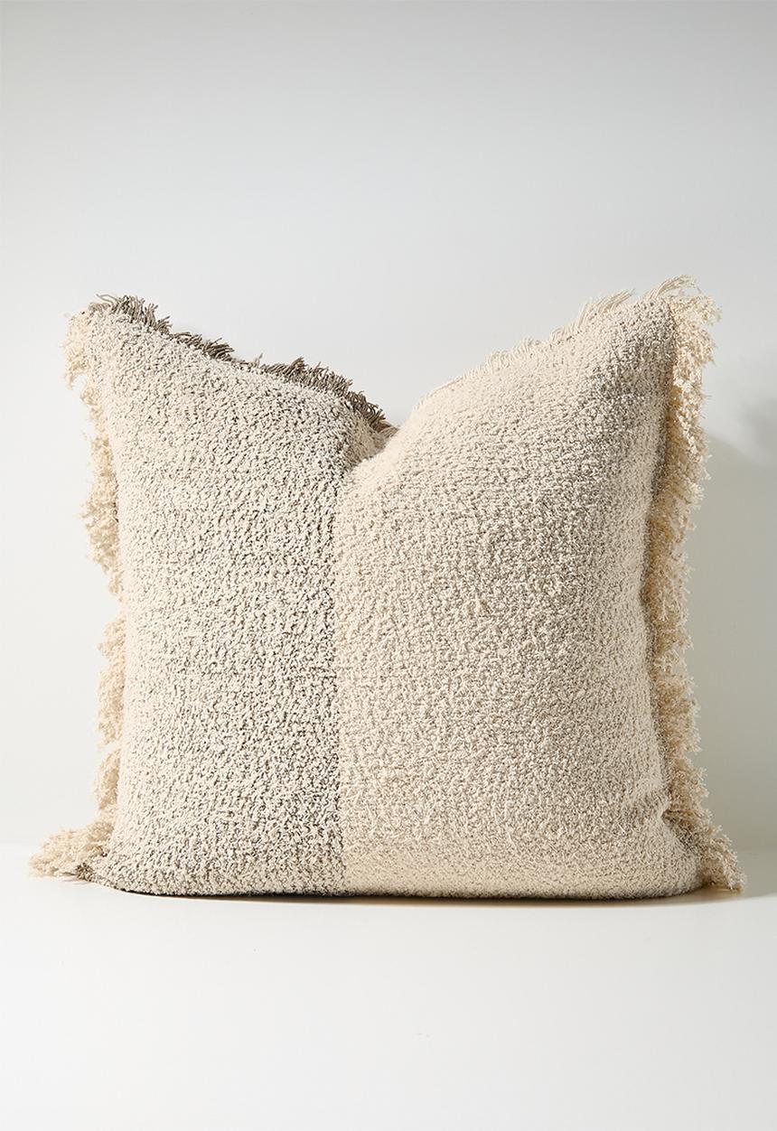 Sixth Floor - Woven Tufted Cushion Cover - Natural & Mocca