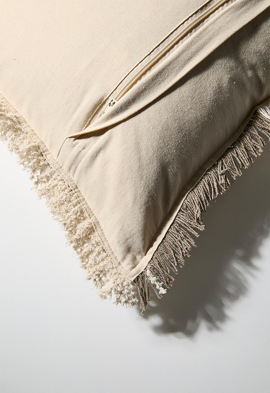 Sixth Floor - Woven Tufted Cushion Cover - Natural & Mocca
