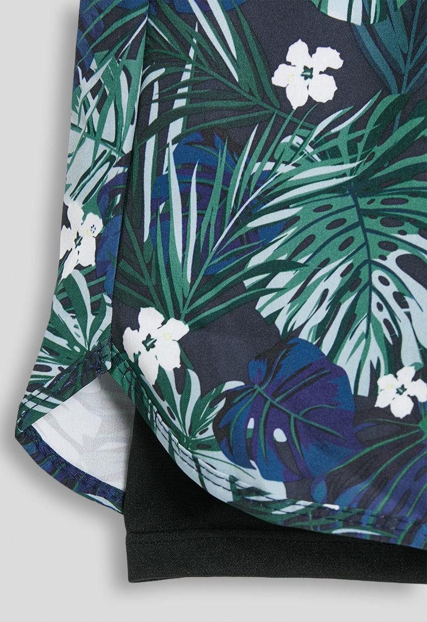 Pop Candy - 2-in-1 board shorts - navy/palm leaf aop