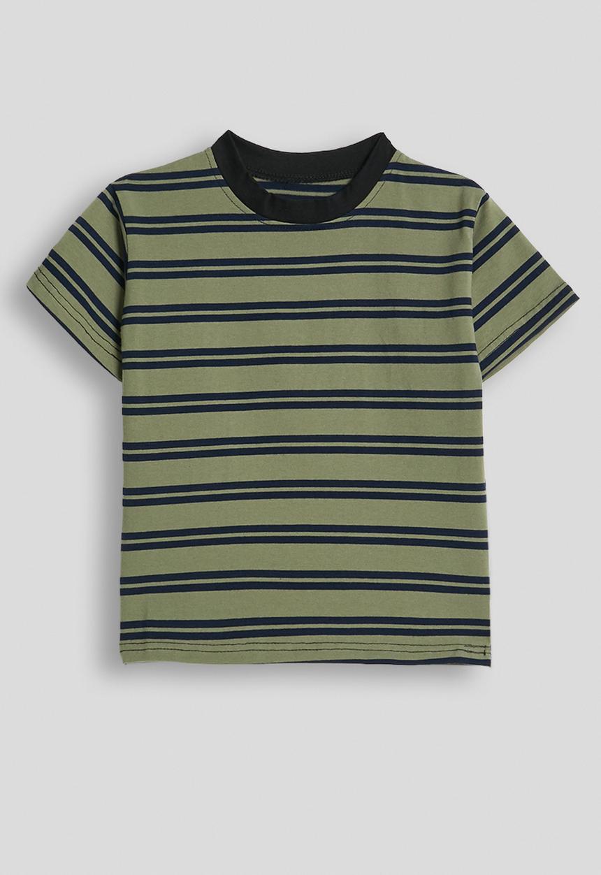 Pop Candy - Crew neck tee - green/black stripes