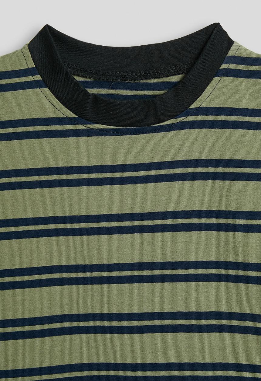 Pop Candy - Crew neck tee - green/black stripes
