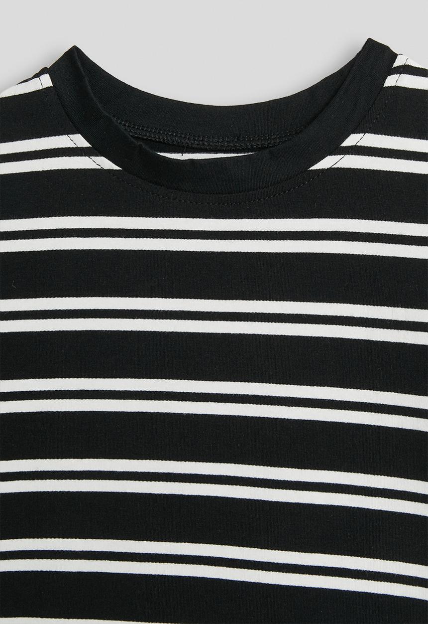 Pop Candy - Crew neck tee - black/white stripes