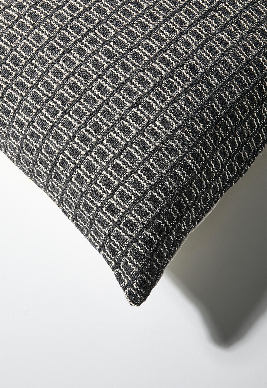 Sixth Floor - Woven Grid Cushion Cover - Charcoal