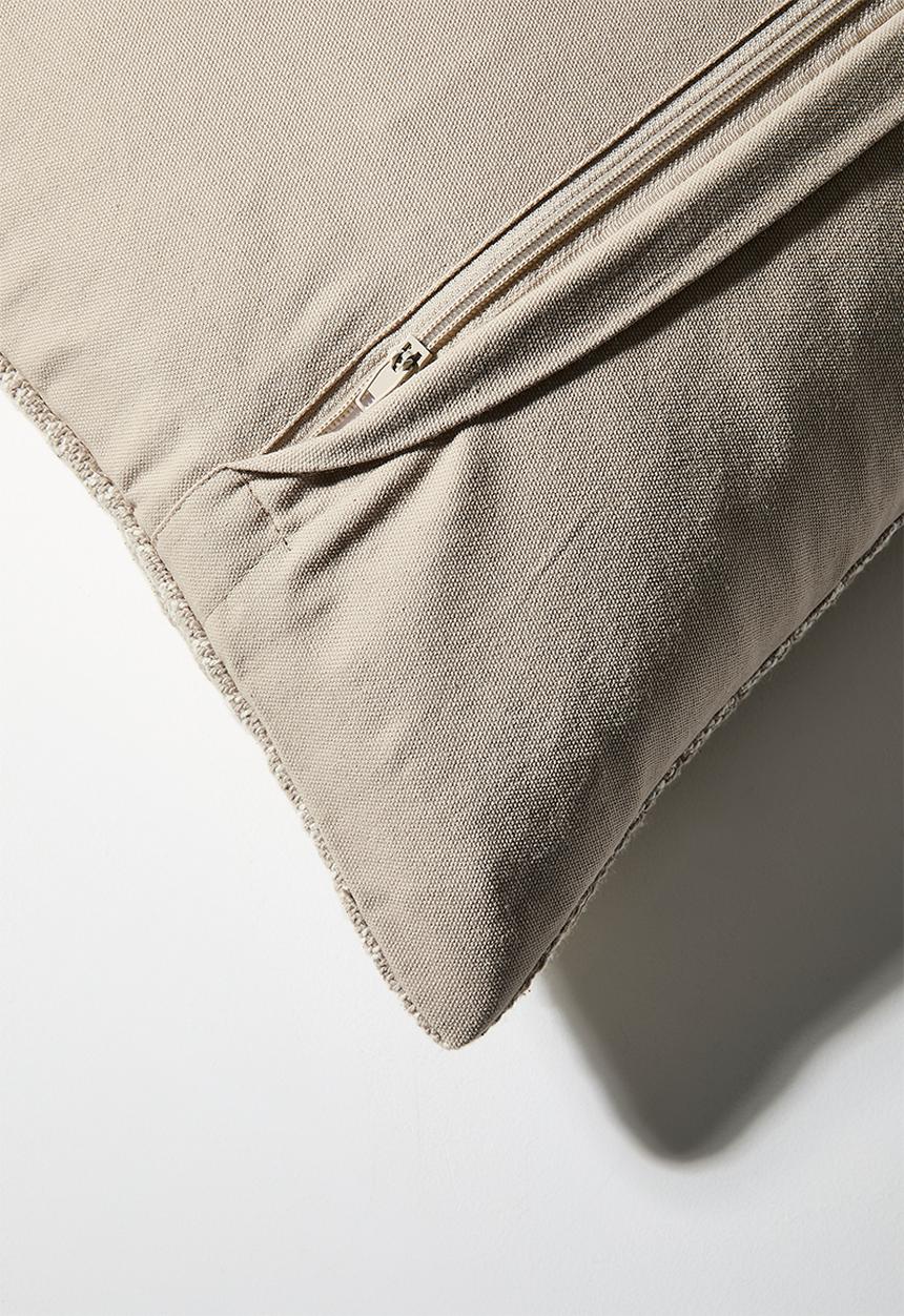 Sixth Floor - Woven Grid Cushion Cover - Taupe