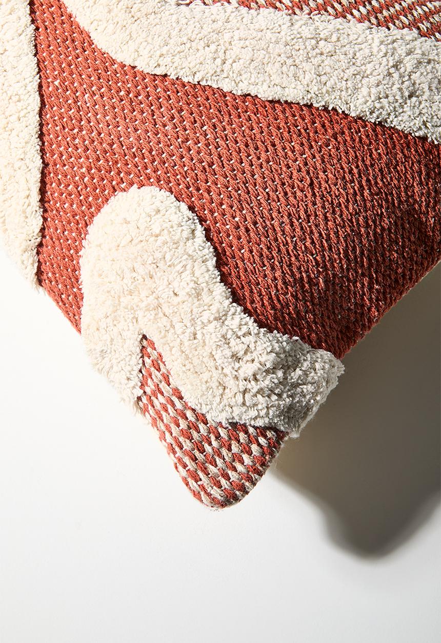 Sixth Floor - Contour Woven Tufted Cushion Cover - Rust