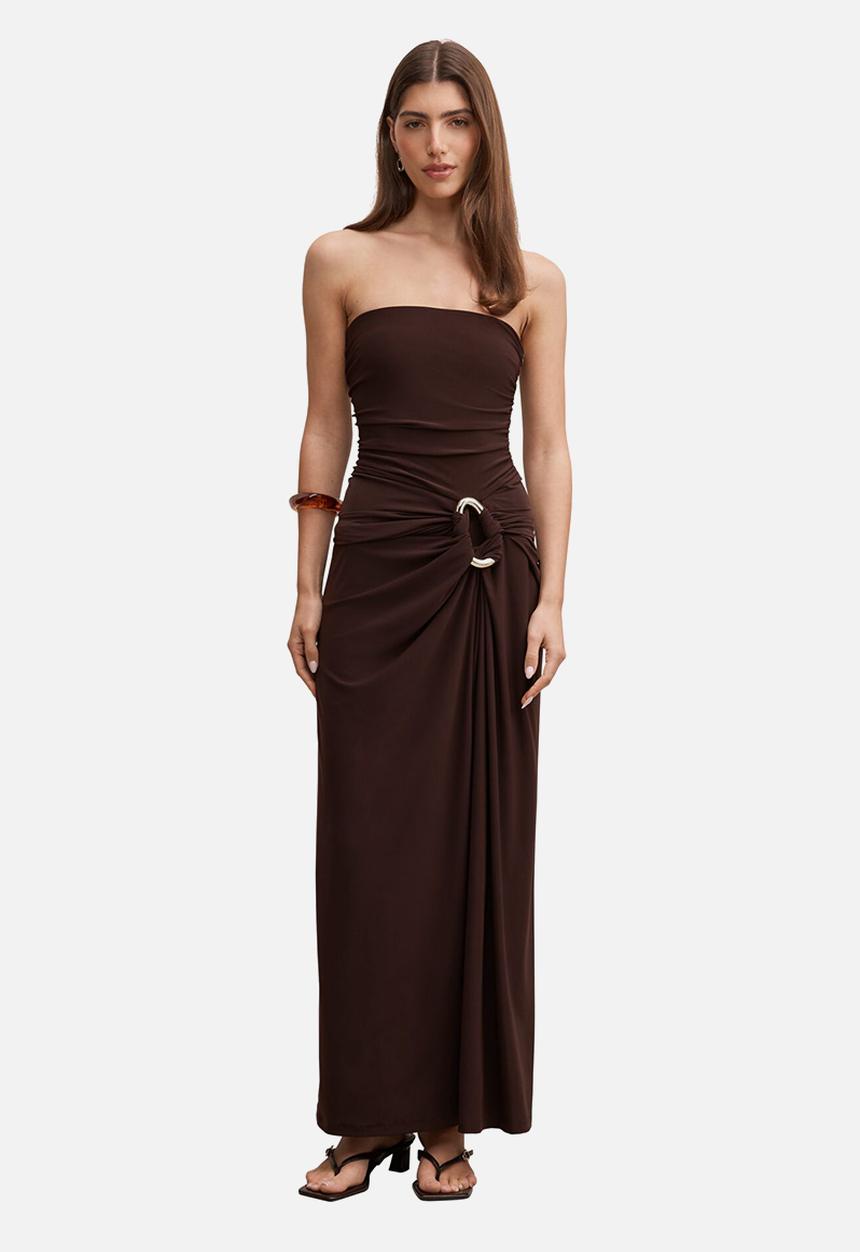 Forever New - Keely strapless jersey maxi dress in bitter chocolate