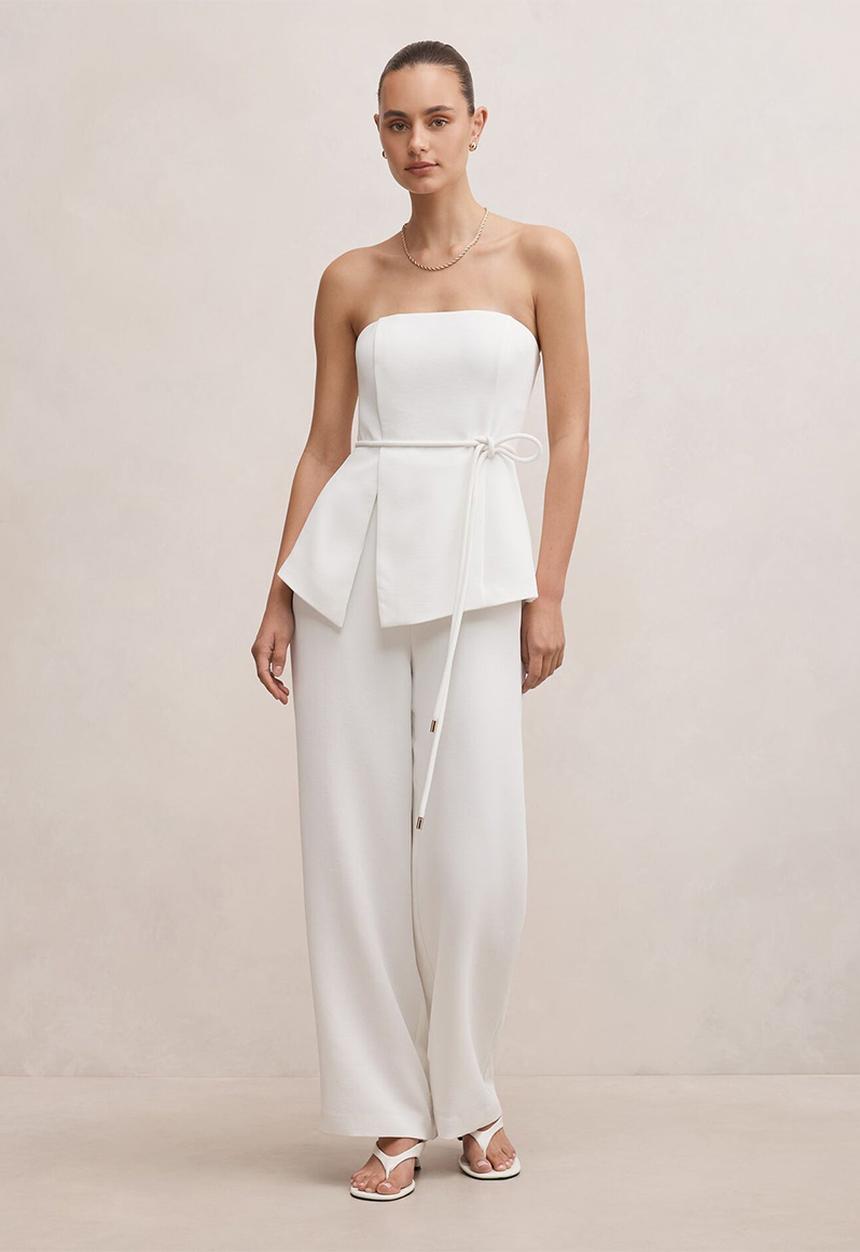 Forever New - Kehlani strapless jumpsuit in porcelain