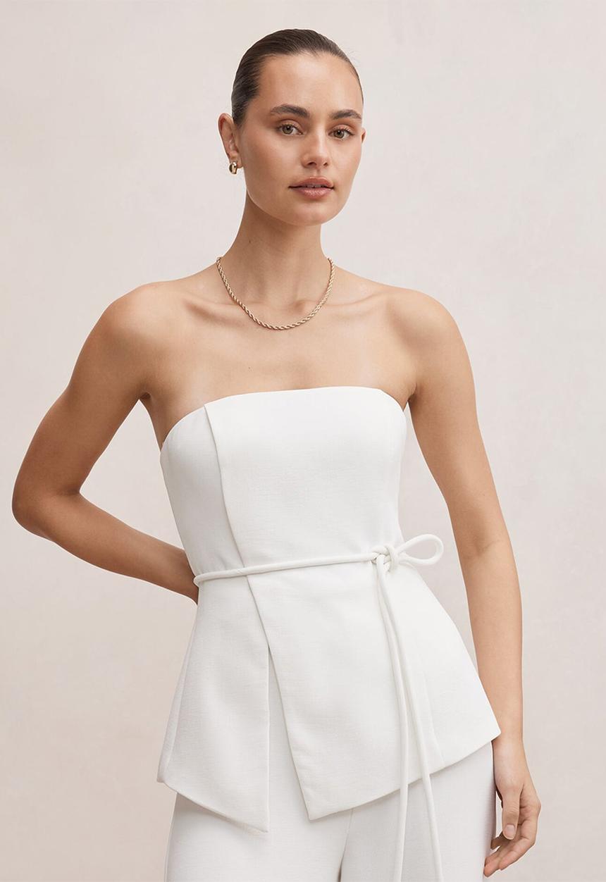 Forever New - Kehlani strapless jumpsuit in porcelain