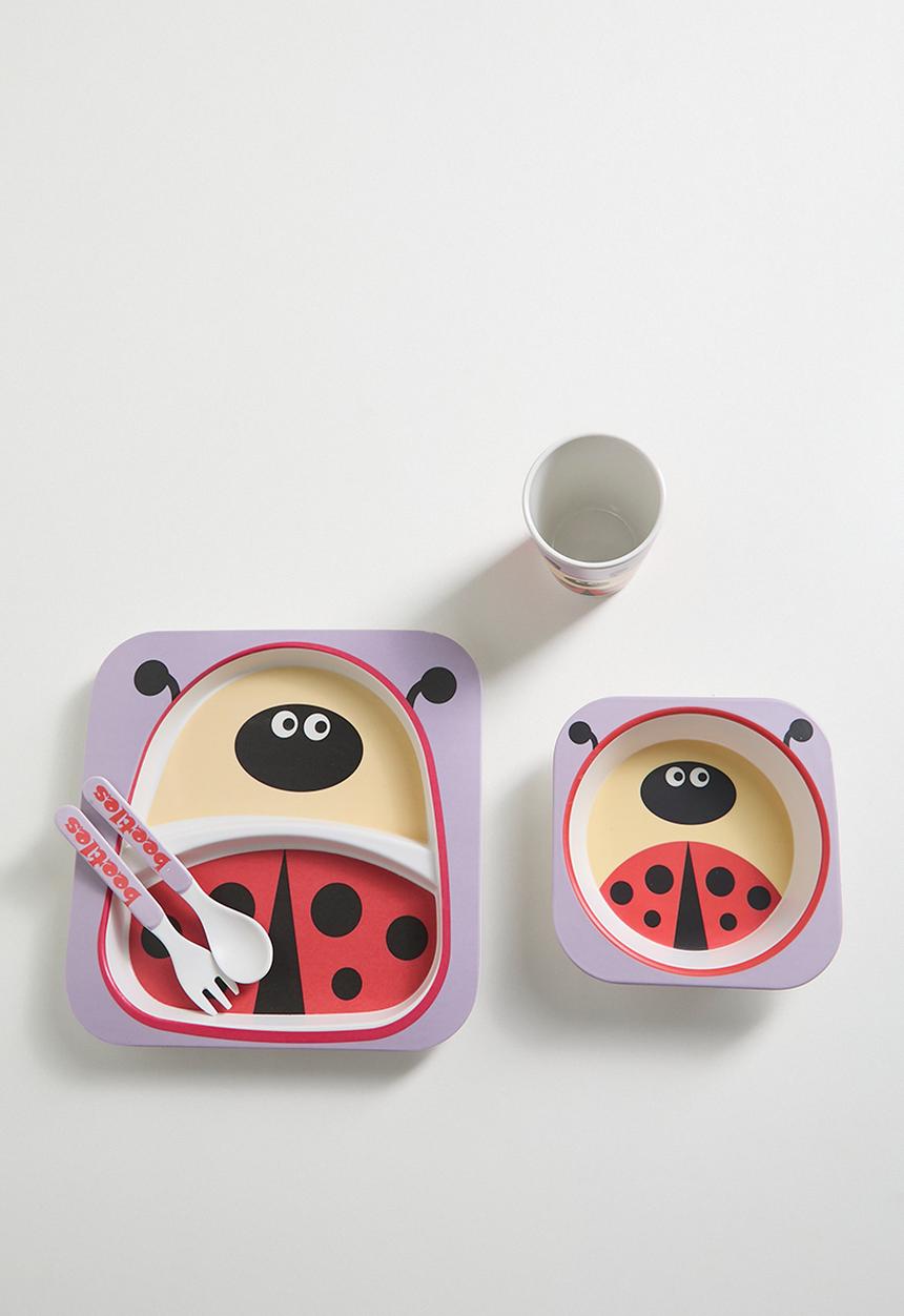 Pop Candy - 5 Piece ladybug themed dinnerware set - multi