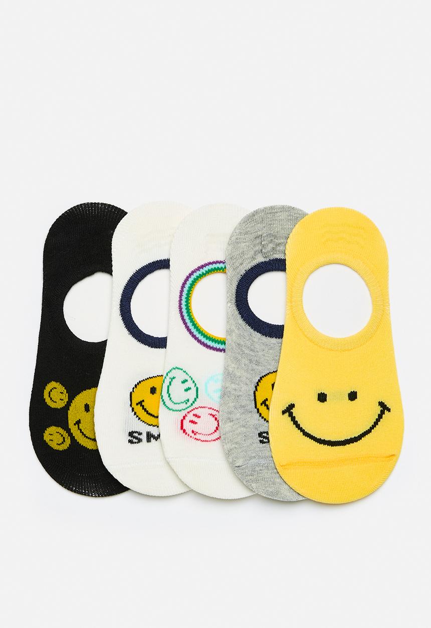 Pop Candy - 5 Pack smiley themed low-cut socks - multi