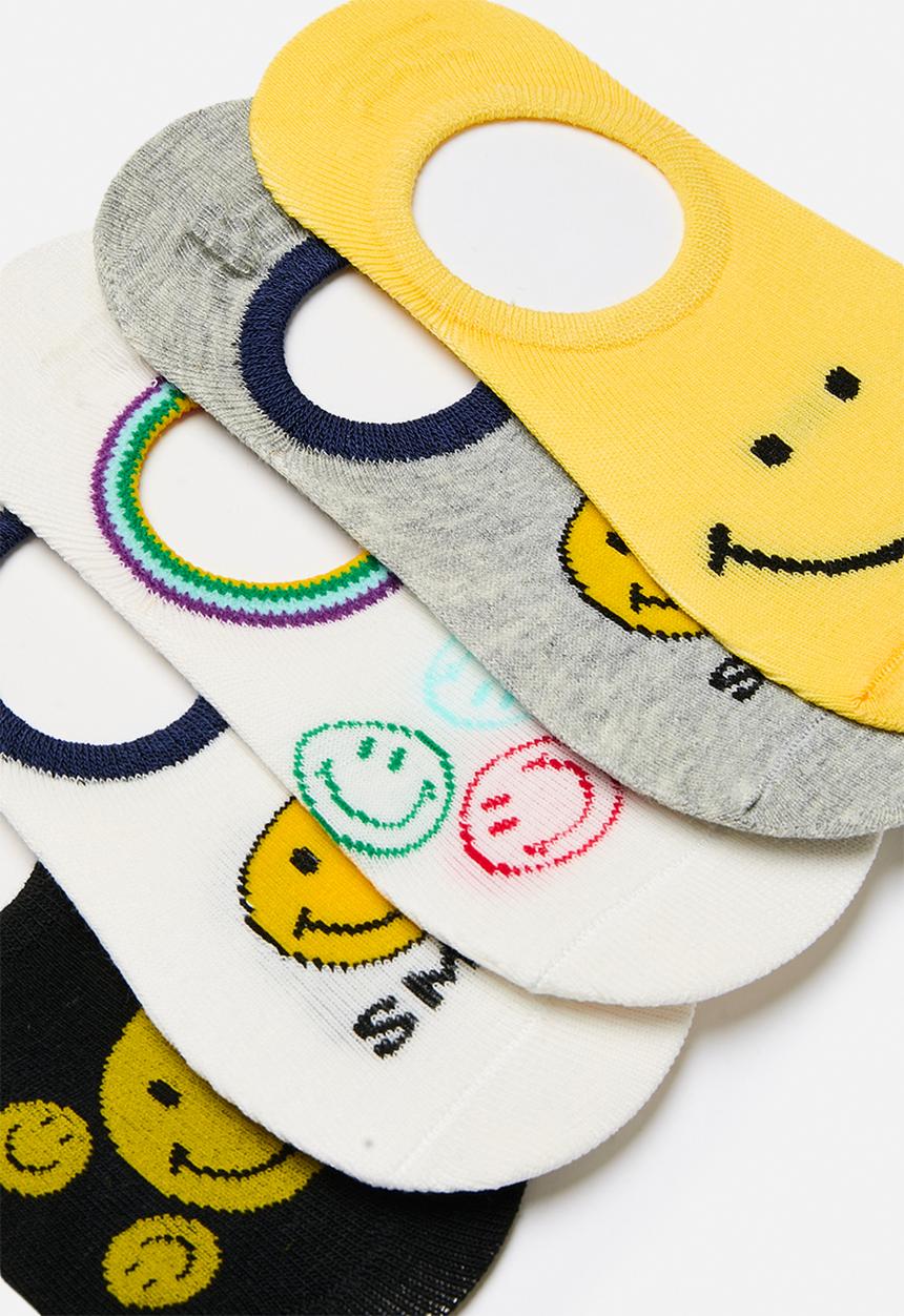 Pop Candy - 5 Pack smiley themed low-cut socks - multi