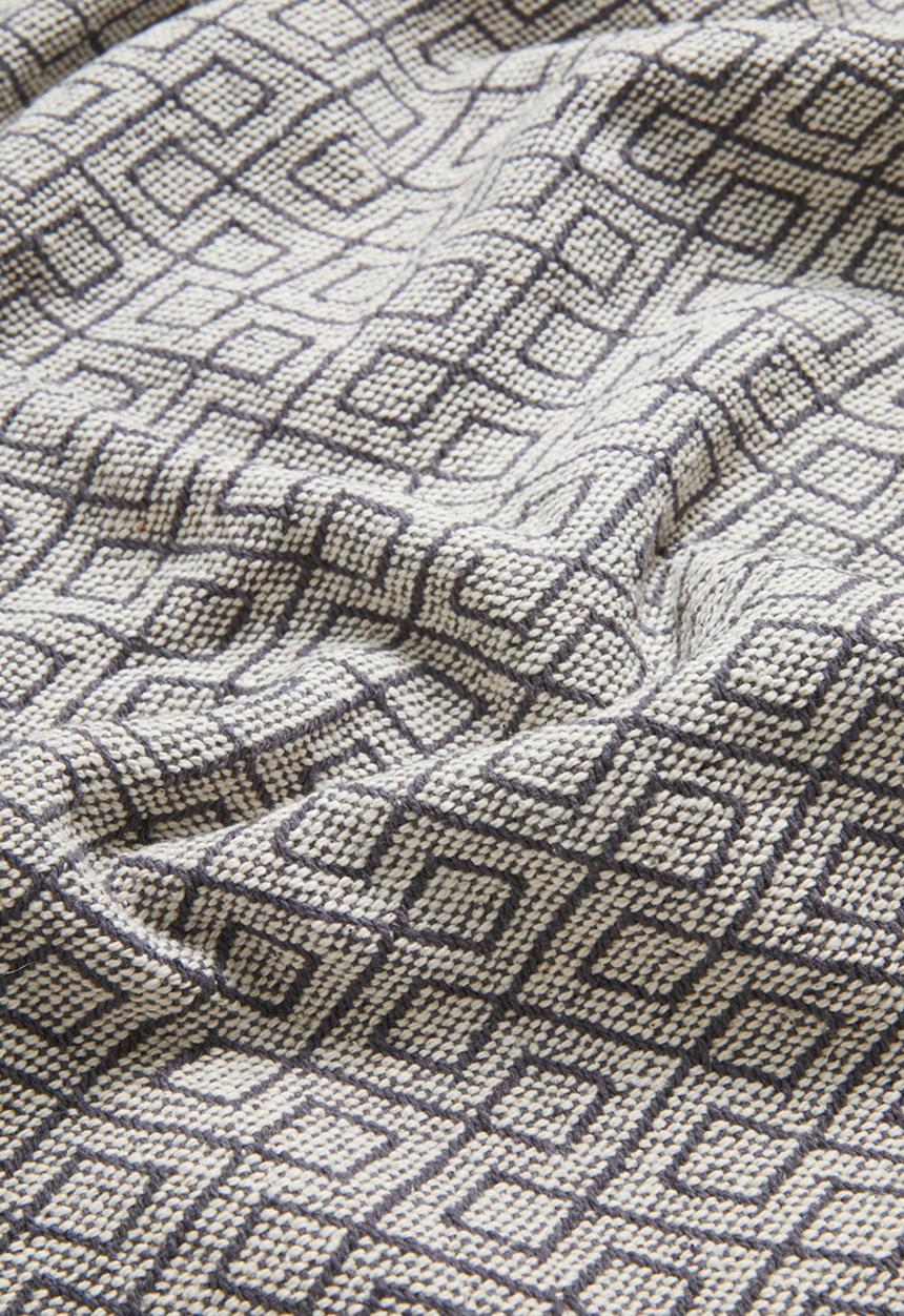 Sixth Floor - Marley Cotton Geo Throw - Grey