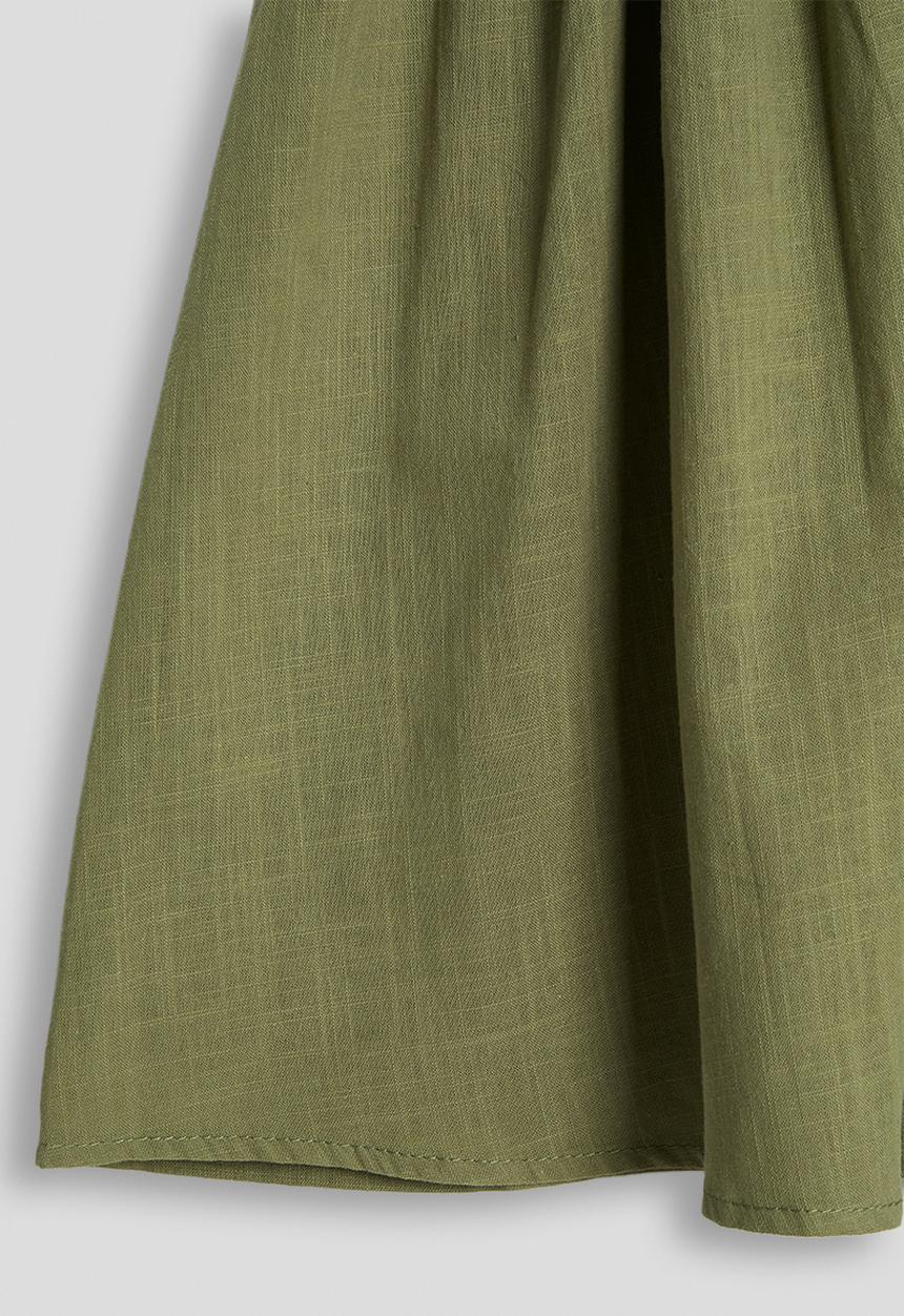 Pop Candy - Multicoloured button a-line shirt dress - olive