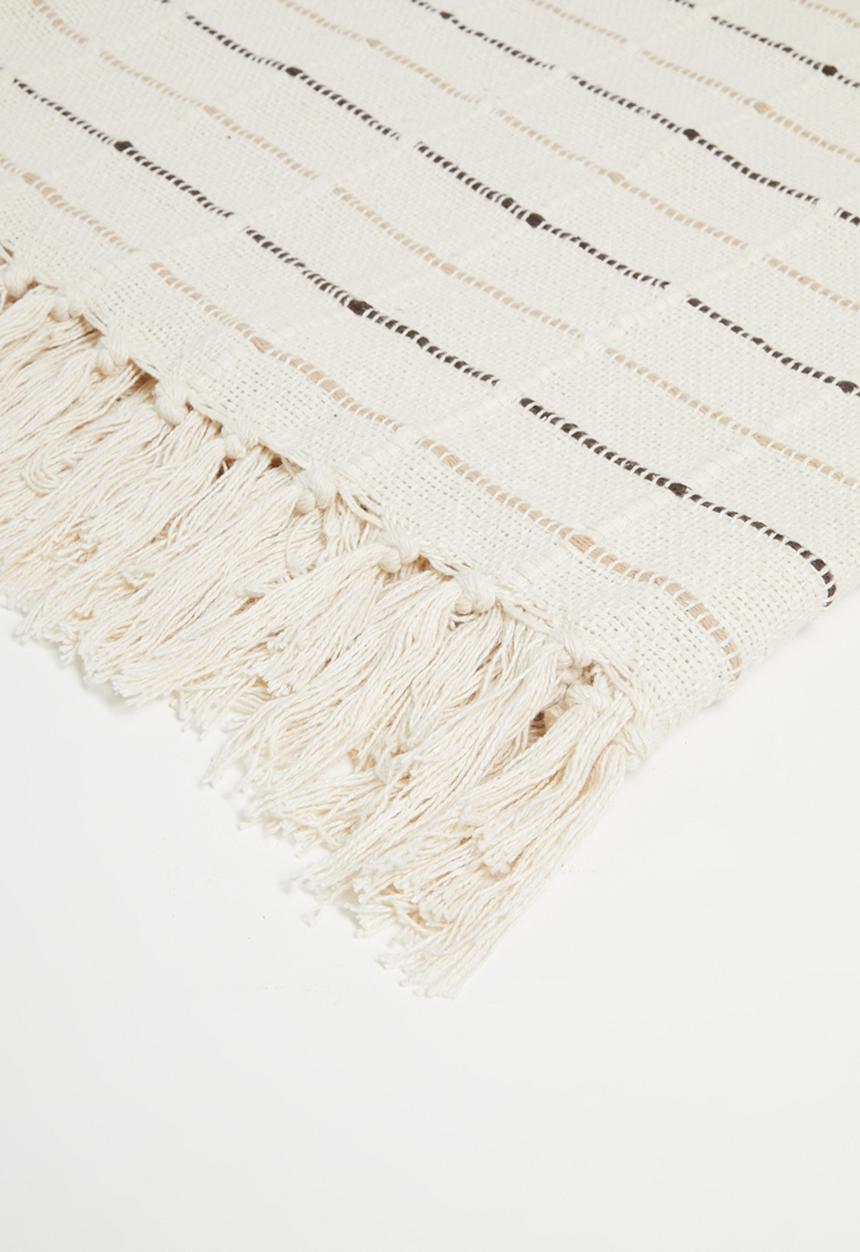 Sixth Floor - Cotton Woven Stitch Throw Natural