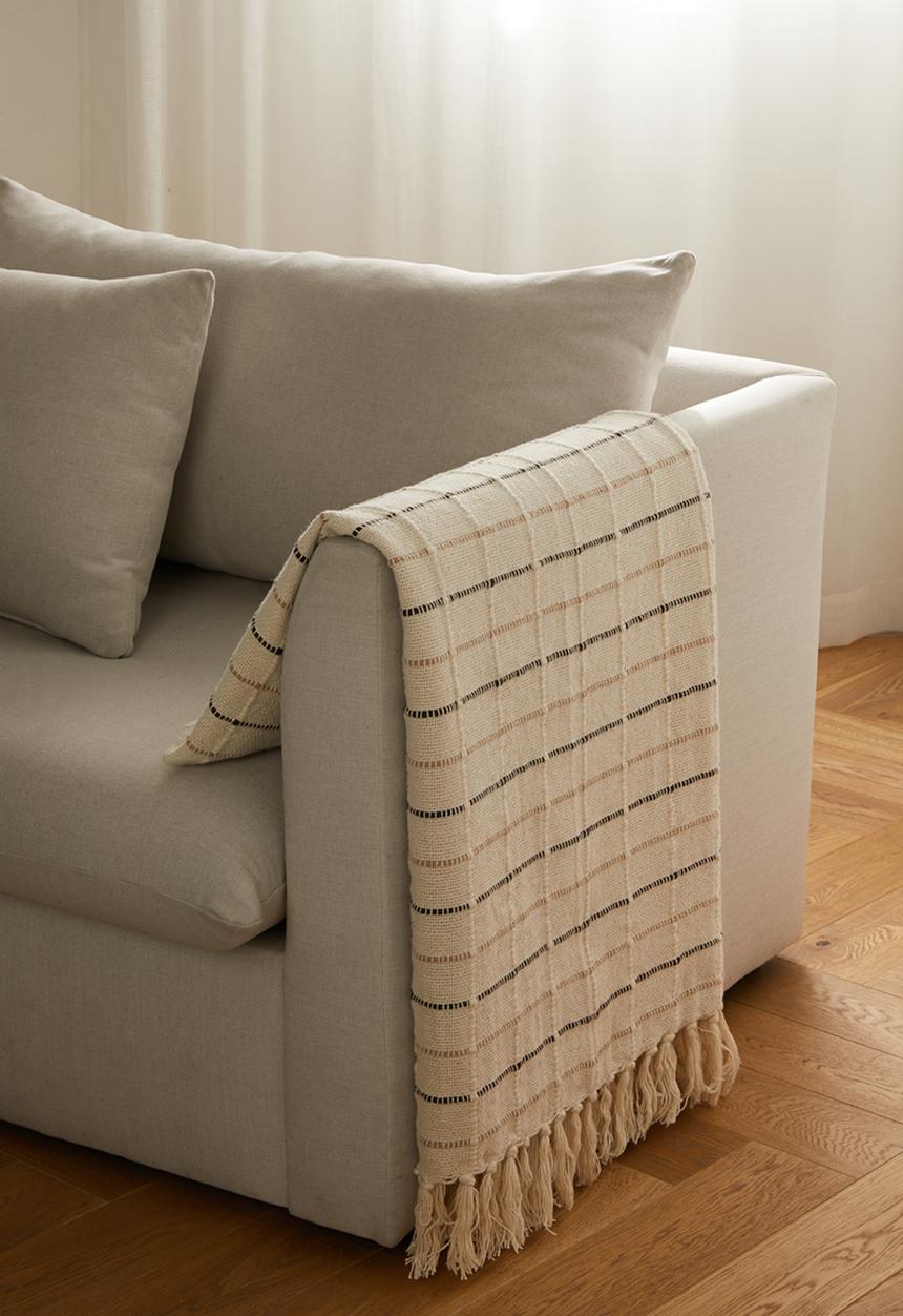 Sixth Floor - Cotton Woven Stitch Throw Natural