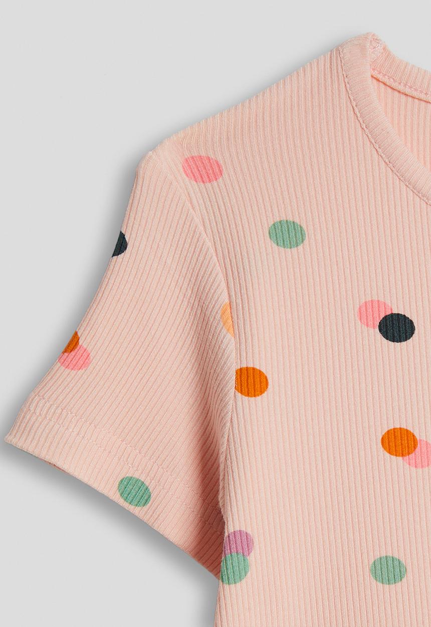 Pop Candy - Combo dress with tulle skirt - peach/aop/pink