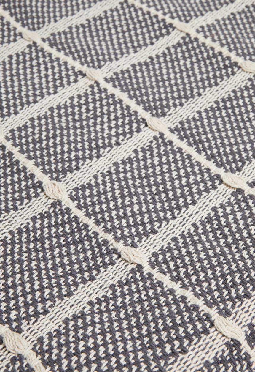 Sixth Floor - Reese Cotton Check Throw - Charcoal