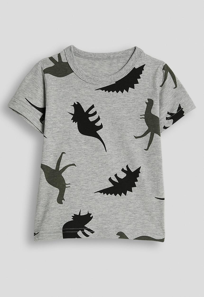 Pop Candy - Dino aop crew neck tee - grey