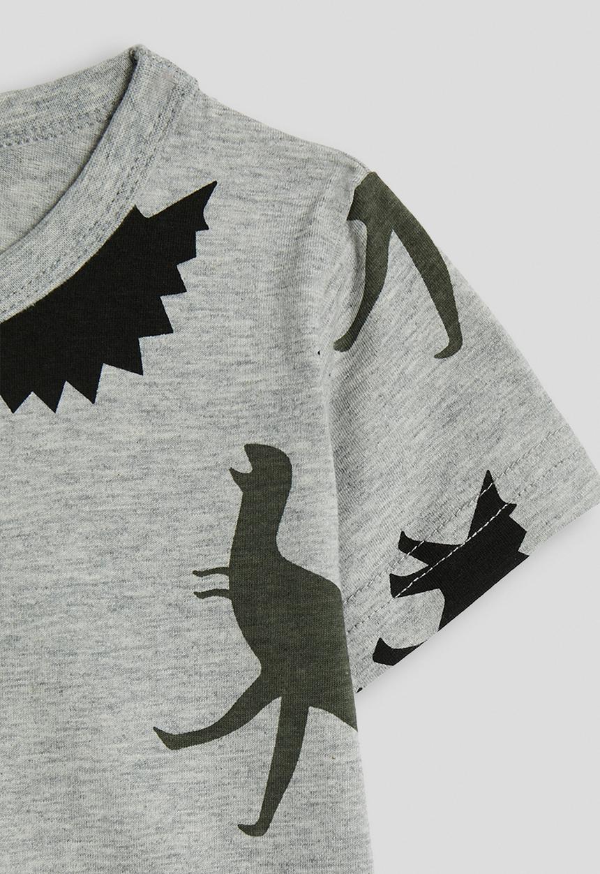 Pop Candy - Dino aop crew neck tee - grey