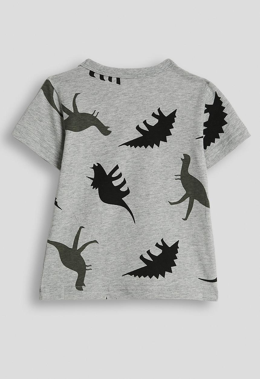Pop Candy - Dino aop crew neck tee - grey
