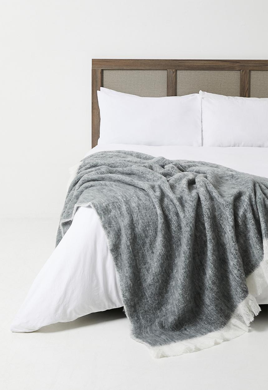 Sixth Floor - El Faux Mohair Throw - Grey
