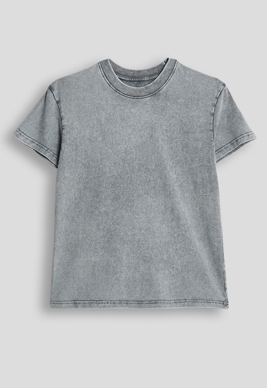 Pop Candy - Distressed crew neck tee - grey