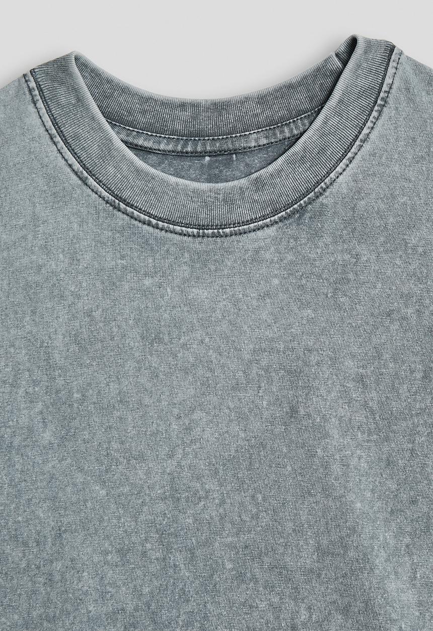 Pop Candy - Distressed crew neck tee - grey